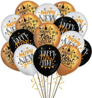 52 delig Happy New Year Versiering-Oud en Nieuw Feest Decoratieset-Zwart Goud Zilver
