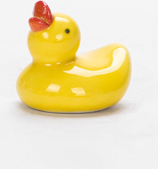 5 stuks Keramische Eetstokjeshouders Gele Eend – Set van 5 – Vaatwasserbestendig