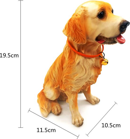 Betoverende Golden Retriever Harsdecoratie - Een Charmante Toevoeging aan je Interieur 10.5x11.5x19.51cm
