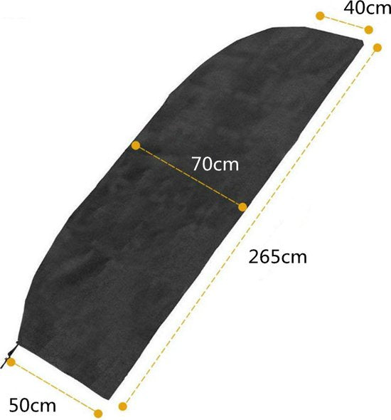 Parasolhoes voor Zweefparasol & Staande Parasol - Waterbestendig & Anti-UV - 210D Oxford Stof - Duurzaam & Milieuvriendelijk - Inclusief Opberghoes 265x70x50cm - Zwart