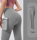 TDR - Fitness broek - Sportlegging - Yoga Broek -  Yogalegging - Dames - Grijs- XL