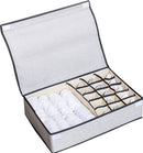 Kleding organizer / opberger - perfect voor o.a. sokken, ondergoed - met hoes - 16 vakken - 48x33x12cm - Grijs
