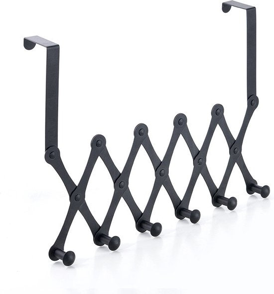 RVS Deurhaak /Kapstok met 6 haken- Deurhanger Kapstok -voor Handdoek en Kleding-zwart