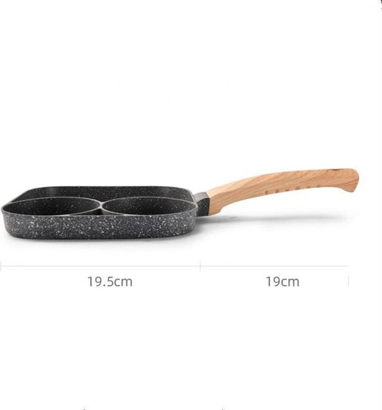 3-in-1 grillpan met temperatuurgecontroleerde antiaanbaklaag - kook verschillende gerechten tegelijk zonder oververhitting of verbranding
