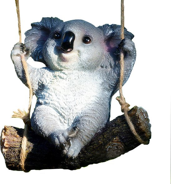 Schattige Schommelende Koala Hars Hanger - Voeg een Australisch Accent Toe aan Je Interieur-grijs 21*12*23cm