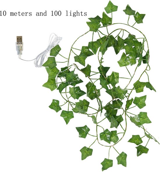 Tweekleurig Esdoornblad Lichtslinger-werkt op USB- 10meter 100lichtjes