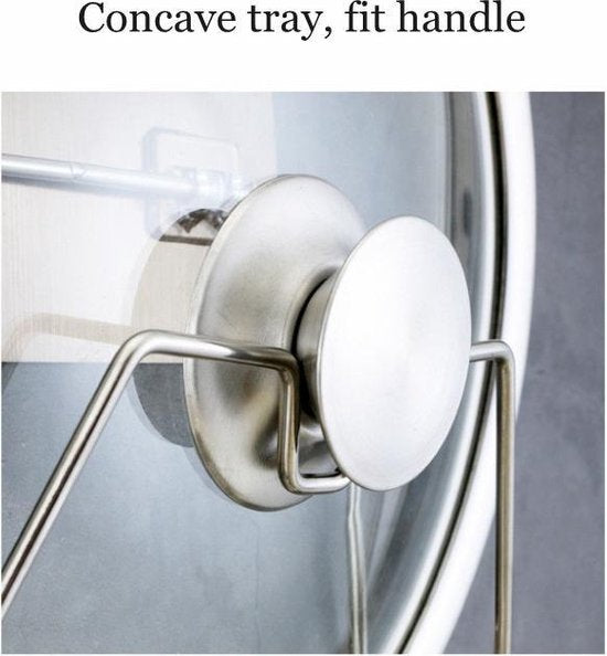 TDR -Premium Pannendeksel of koekenpan Houder - Rek voor Deksel-Dekselhouder (max 2 pannendeksels of koekenpannen) - RVS