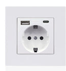 Inbouw Stopcontact met USB-A & USB-C Poort - Wit - Kinderbeveiliging