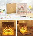 creatieve 3D-verjaardagskaart met opname-, licht- en kaarseffecten-Feestelijke Cadeaukaart - Unieke Beleving - 15x15cm