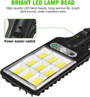 Tuinverlichting op zonne-energie met afstandsbediening-IP65-180 COB LED-Buitenlamp- Bewegingssensor & Nachtsensor