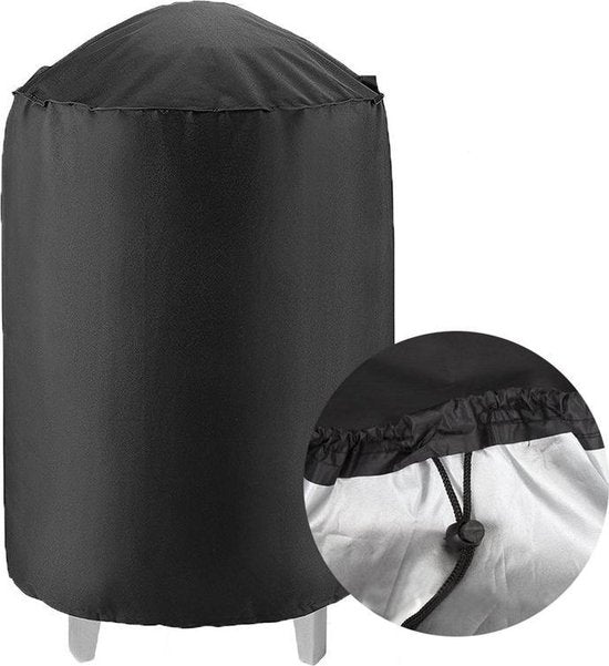 TDR - Grillhoes Buiten Ronde Barbecue- Afdekking Waterdicht UV-Bestendig Stofdicht Barbecuehoes Tuin Patio Ronde BBQ Grill Cover Perfect voor Weber en Ronde Barbecue Grill V1C05 - 62 x 105cm - Zwart