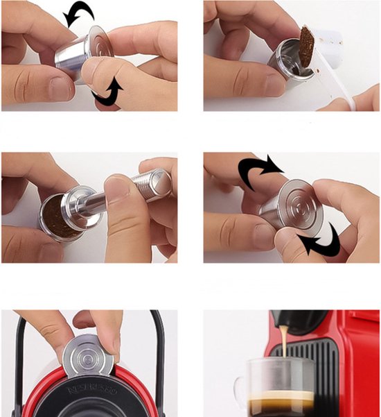 5-delige RVS Nespresso Capsule Set met Tamper en Accessoires