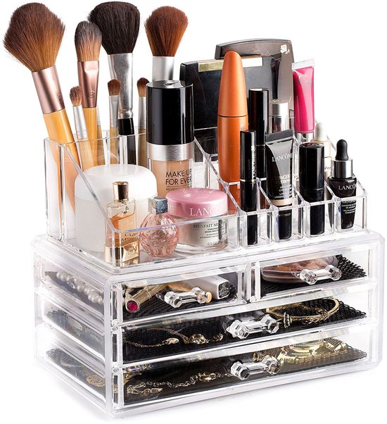 Make-up Organizer - Cosmetica- en Sieradenopslag - 4 Laden - Transparant - Acryl