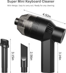 Wireless Mini Vacuum Cleaner -toetsenbord reiniger- Krachtige zuigkracht - Lange batterijduur - Verschillende mondstukken -zwart