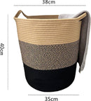 Katoentouw Opbergmand met Handvatten - 35 cm x 40 cm - Bruin