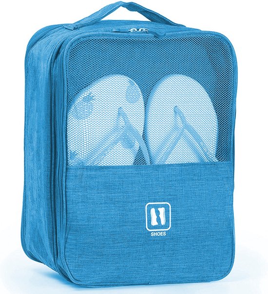 Extra groot schoenen opbergtas - multifunctionele - draagbare opslag - schoenentas -Geschikt tot schoenmaat 50-lichtblauw35 x 26 x 20cm