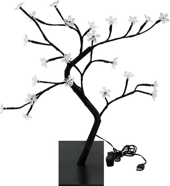 Kersenbloesemboomlamp met 24 LED-lampen - Moderne Eyecatcher voor uw Interieur -Eenvoudig Gevoed via USB