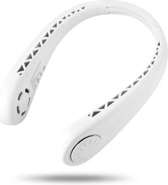 Merkloos USB Nekventilator, 6u Batterij, Wit