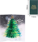 2 STUKS Betoverende 3D-Kerstboom Pop-up Kaart - Stuur een Magische Kerstgroet-groen