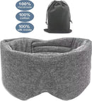 Verstelbaar katoenen oogmasker met opbergtas - donkergrijs