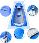 Camping Douchetent met 3 Ramen 150x150x190cm Blauw