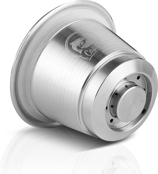 5 delige Herbruikbare RVS Nespresso Capsule Set met Tamper, Afsluitclip, Maatschep en Reinigingsborstel - Compleet en Duurzaam Koffiezetplezier