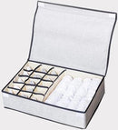 Kleding organizer / opberger - perfect voor o.a. sokken, ondergoed - met hoes - 16 vakken - 48x33x12cm - Grijs