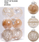 Set van 18 Luxe Transparante Kerstballen - Natuurlijk Design