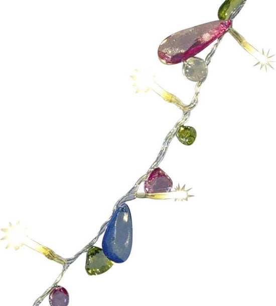 LED Lichtsnoer met kristallen kralen - 10 lampjes 1.5m