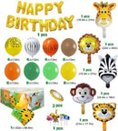 68 delig verjaardagset - Thema: Safari en dieren - Versiering voor feestjes, verjaardag - feestdecoratie
