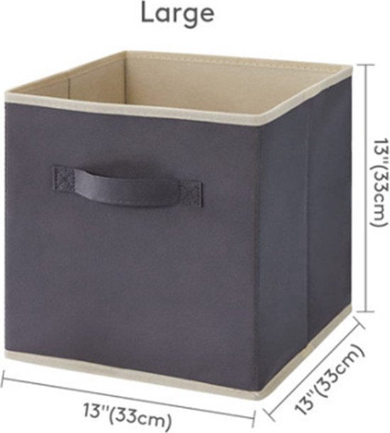6 stuks Opbergdoos voor Kleding en Speelgoed- Duurzaam non-woven materiaal - Opvouwbaar ontwerp - Multifunctioneel en veelzijdig-33*33*33CM -grijs