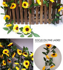 3x Zonnebloem Slinger Decoratie 2,25m voor Feesten