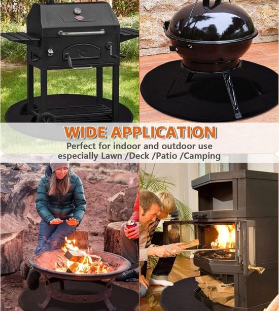 Tuin vloermat 36 inch - Bescherming onder barbecue - Zwart