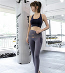 TDR - Fitness broek - Sportlegging - Yoga Broek -  Yogalegging - Dames - Paars - XL