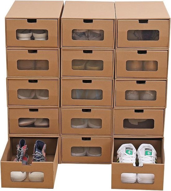5 Kartonnen Schoenen Opbergdozen Vouwbaar 35x23.5x13.5cm
