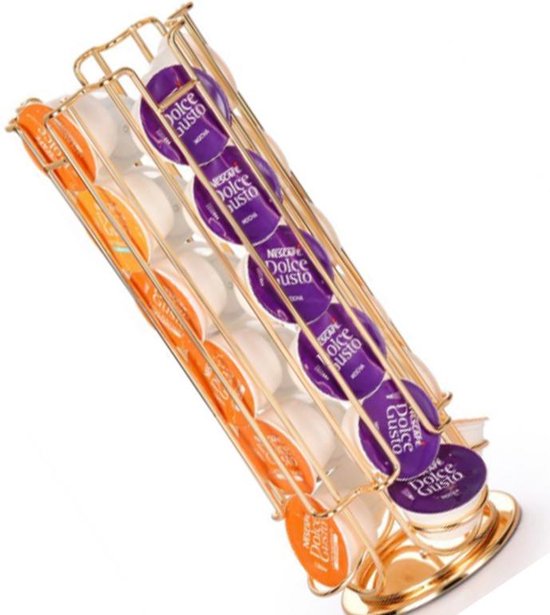 metalen rooster vergulde roterende  dolce gusto capsulehouder  24st goud