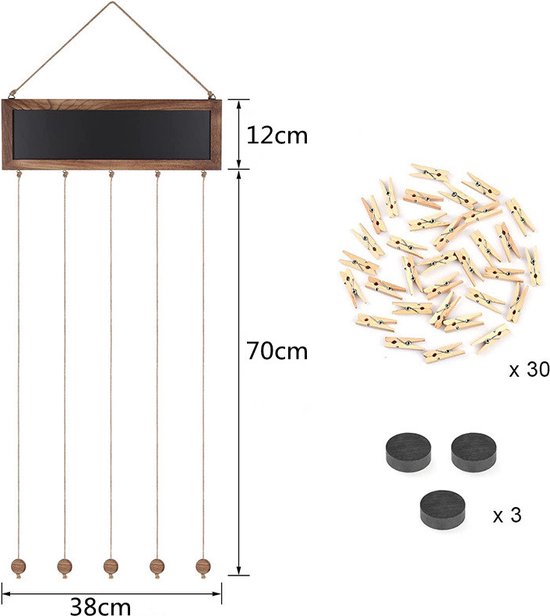 Houten Wanddecoratie met Fotohouders -Veelzijdig Design 38*82cm