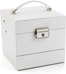 Luxe Sieradendoos met Spiegel en Sleutel - Wit