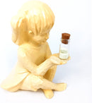 Creatieve hars tuinbeeld-Jongen en meisje standbeeld-decoratief tuinfiguur met glow in the dark poeder