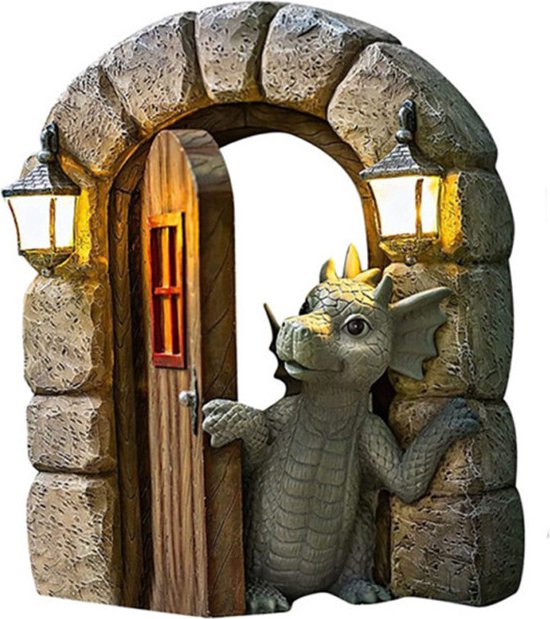 Kunststof dinosaurus muurdecoratie, ophangbaar tuinbeeld