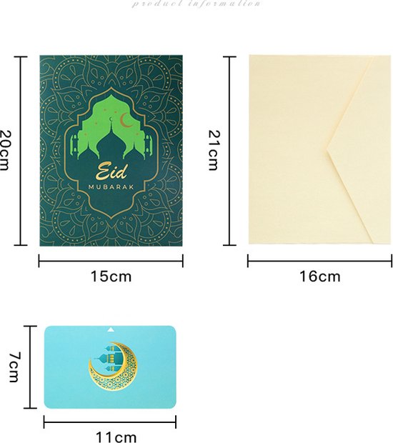 3D pop-up wenskaart Eid Mubarak-Inclusief envelop