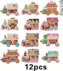 24-delige Set Houten Kersthangers – Snoeptrein Decoraties voor Kerstboom-Unieke Hangdecoratie voor Kerstboom en Cadeaus