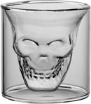 4x Skull Shotglazen 220ml - Transparant Whiskeyglas