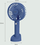 Draagbare Ventilator - oplaadbaar met USB - kan mobiel op voet plaatsen - perfect voor op op reis, buiten met warm weer - Diepzee Blauw
