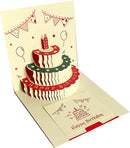 Unikorf 3D pop-up verjaardagskaart: taart&opname 14.4x14.4cm