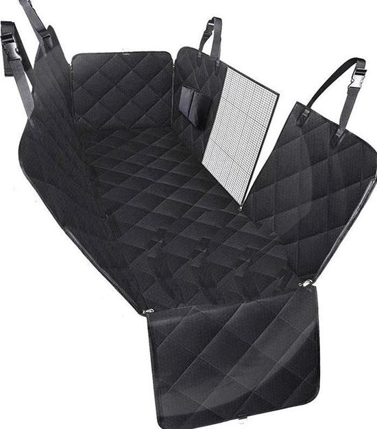 TDR - Hondendeken Auto Achterbank en Kofferbak - Beschermhoes - Hondenkleed - Honden Deken Auto Achterbank - 137x147 cm - Zwart