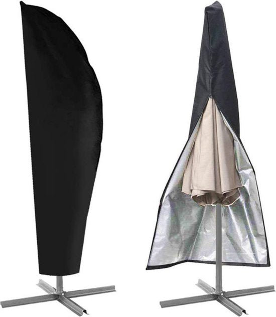 Parasolhoes voor Zweefparasol & Staande Parasol - Waterbestendig & Anti-UV - 210D Oxford Stof - Duurzaam & Milieuvriendelijk - Inclusief Opberghoes 265x70x50cm - Zwart