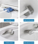 2x Antibacteriële Siliconen WC-borstel Set - Donkergrijs