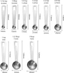 RVS Maatlepel Set - 9Delig - Nauwkeurige Metingen-Verschillende Maten-zilver