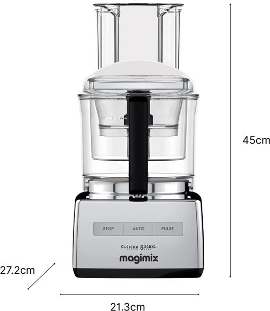 Magimix CS 5200 XL Premium Foodprocessor - Keukenmachine met Sapcentrifuge - Glimmend Chroom